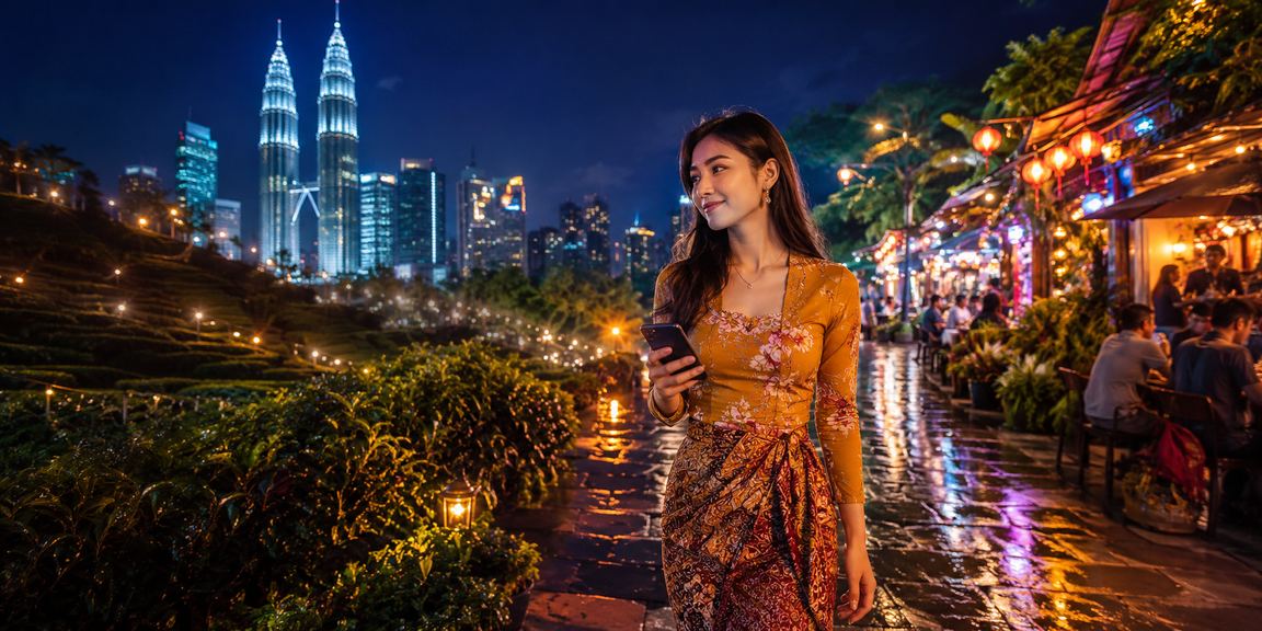 Pengguna kasino mudah alih bergaya Melayu di Kuala Lumpur bermain blackjack melalui 34000