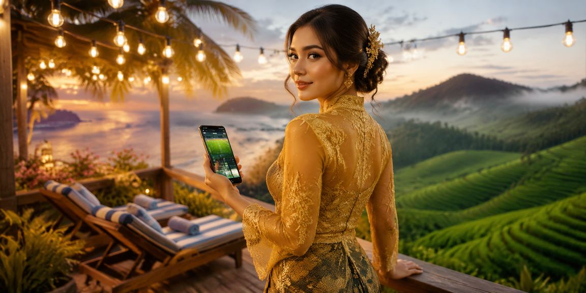 Pemain kasino mudah alih memakai baju kebaya bermain blackjack di Malaysia melalui 34000